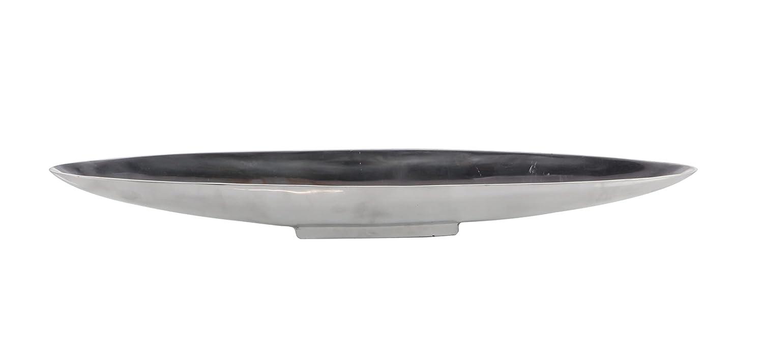 Ivy Bronx Hurtt Aluminum Metal Sleek Minimalistic Boat Decor Silver Tray