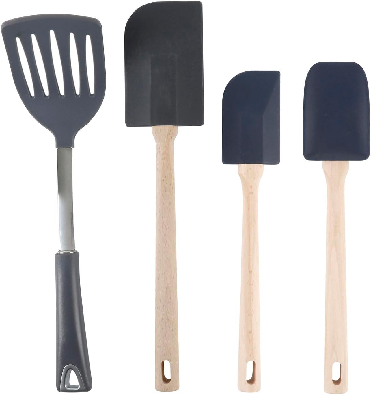 Navy Blue 10-Piece Kitchen Tool Set with Ceramic Crock