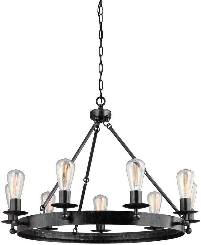 Ravenwood Manor 9-Light Chandelier in Stardust Black Finish