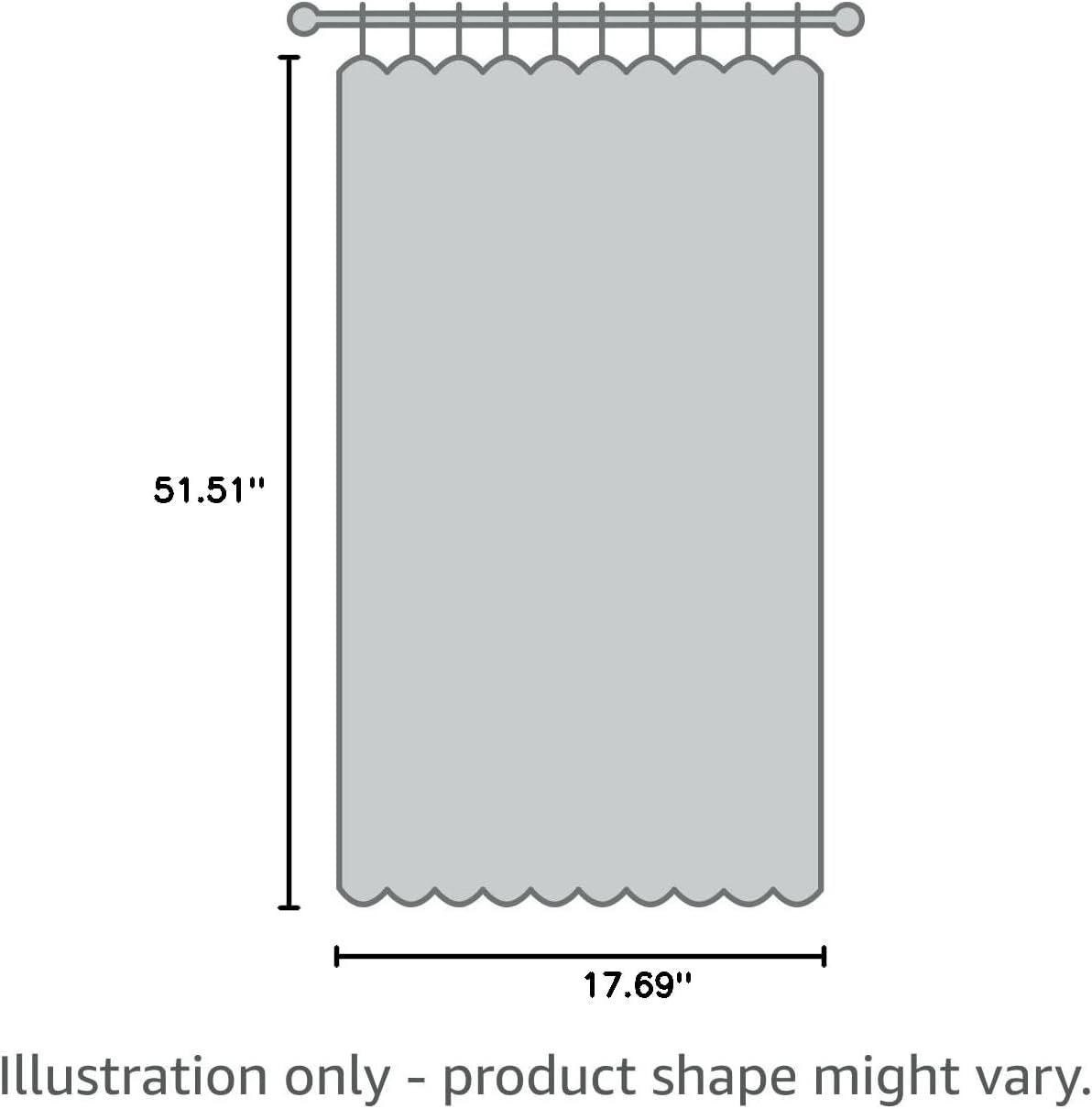 DriftAway Ryan Sketch Flower Floral Branch Leaves Lined Thermal Insulated Window Curtain Valance Rod Pocket, 52" x 18" Plus 2" Header, Gray