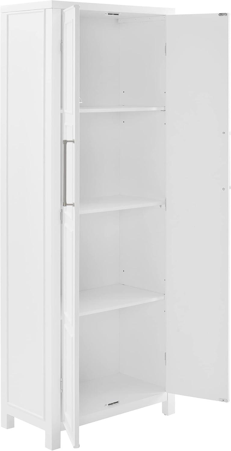 Crosley Cutler Storage Pantry White : Modern Farmhouse Style, 4 Fixed & Adjustable Shelves, MDF Wood Veneer, 65" Height