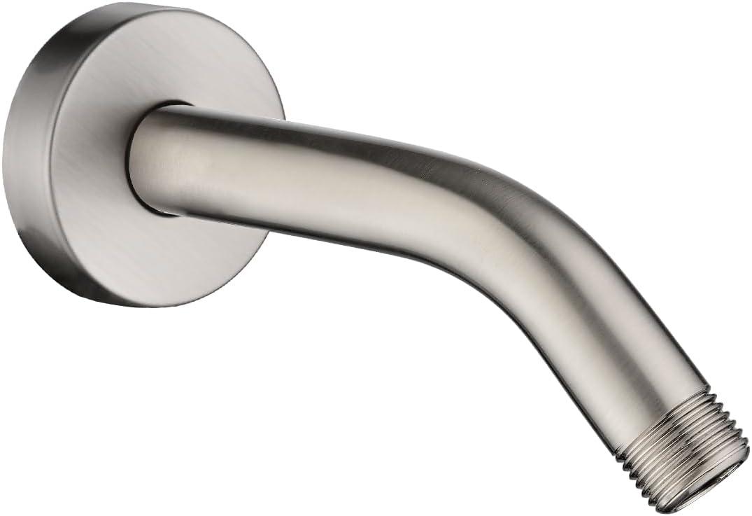 6 Inch Stainless Steel Wall-Mounted Shower Arm and Flange, Shower Head