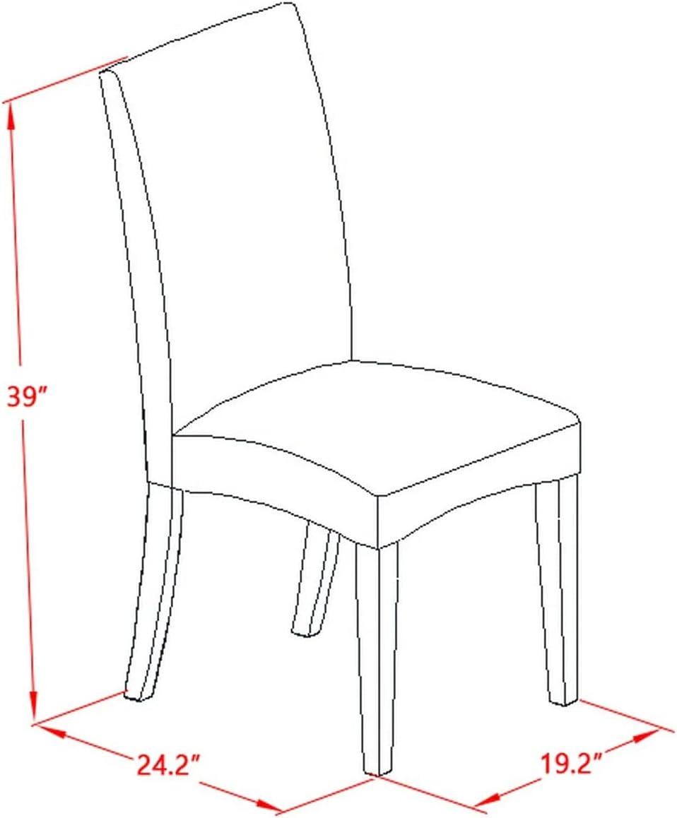 East West Furniture Vancouver 9-piece Wood Dining Set in Linen White/Gray