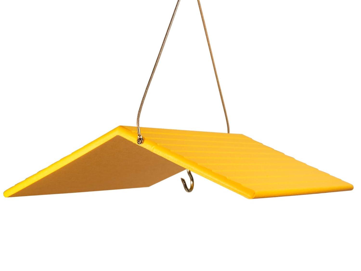 JCs Wildlife Poly Weather Cover - Rain Guard - Hang Bird Feeder or House Underneath for Protection from Rain or Snow - Easy to Clean and Use (Large,