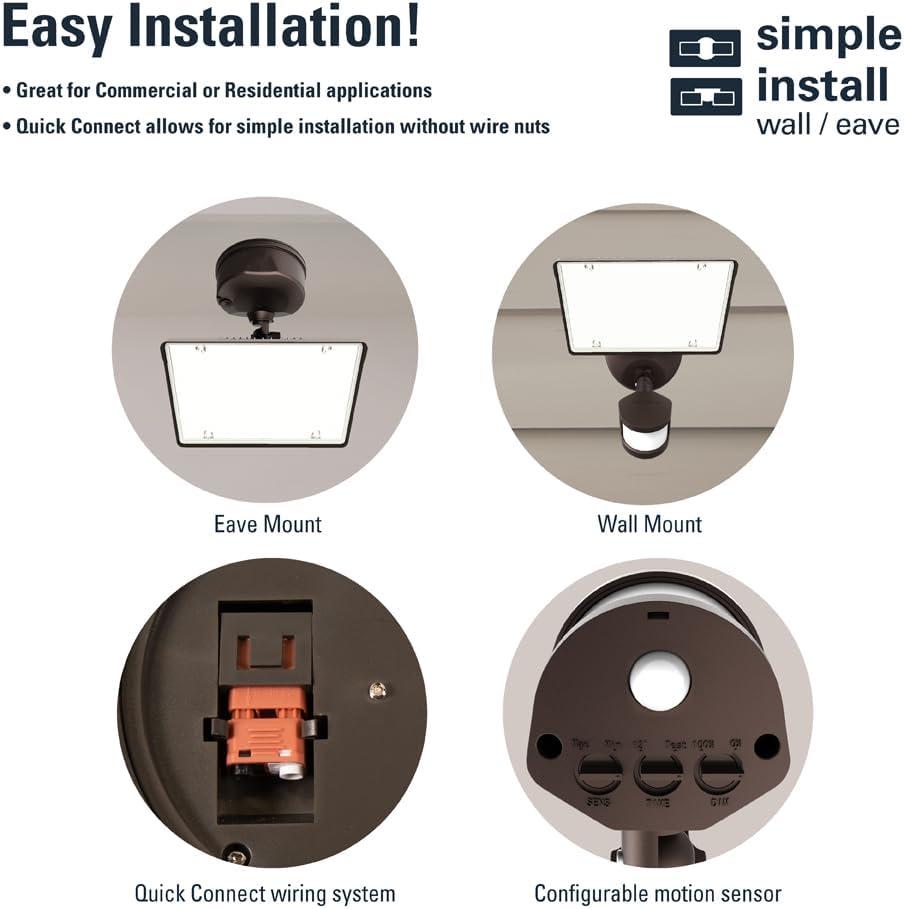 Cooper Lighting TGS5S401MSCB TGS Security Floodlight, 5800 Lumen, Bronze - Quantity 1