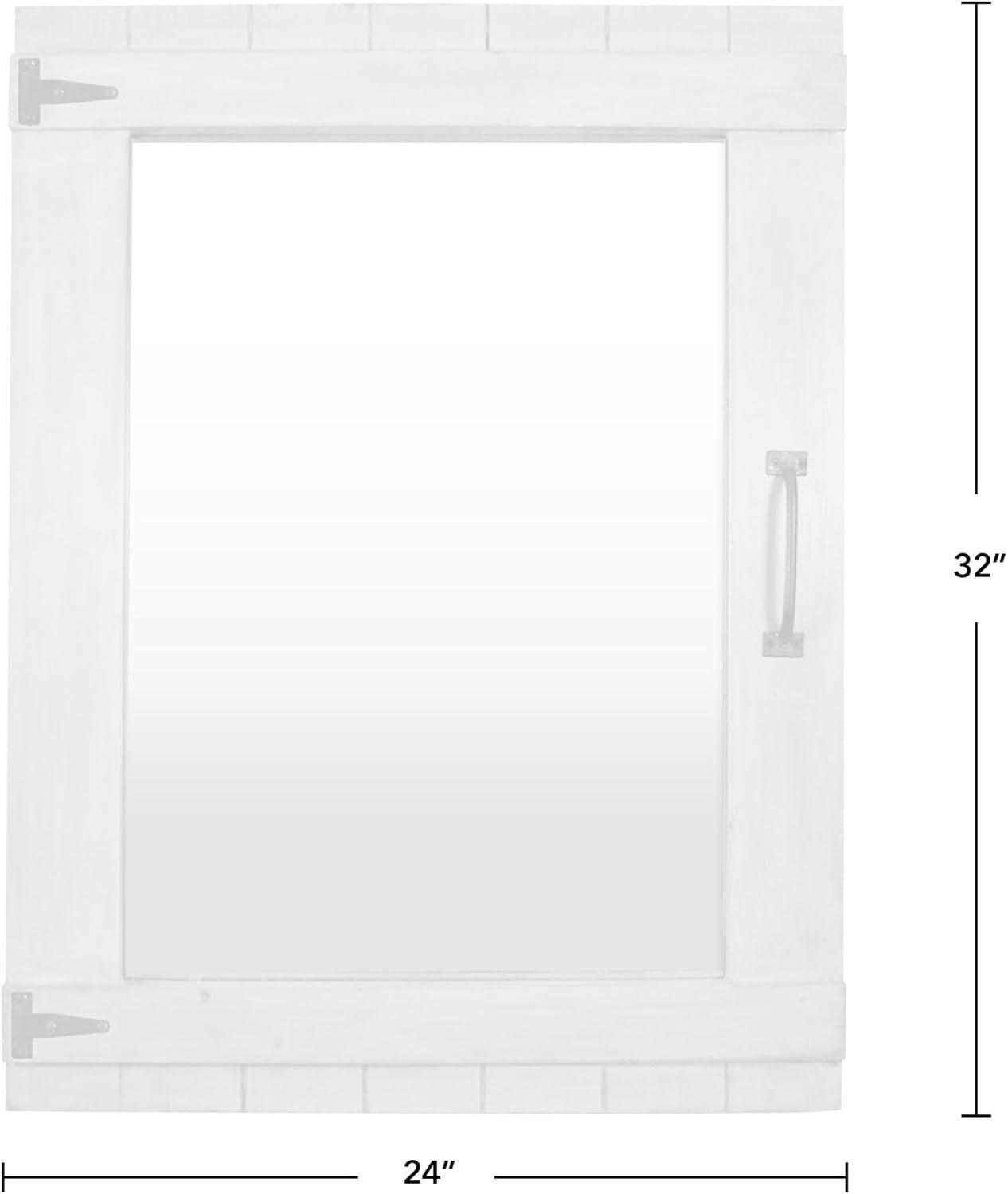 FirsTime & Co. White Cottage Door Wall Mirror, Farmhouse, Rectangular, 24 x 1 x 32 in