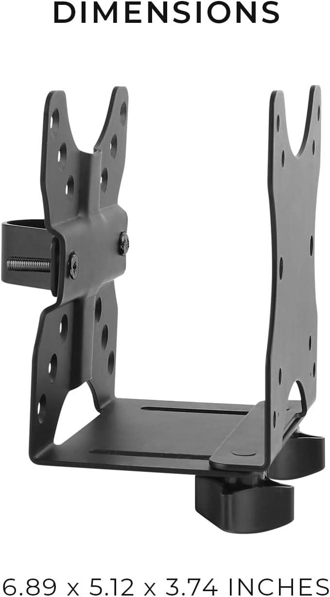 Black Adjustable Thin Client Mount Bracket for Mini PCs