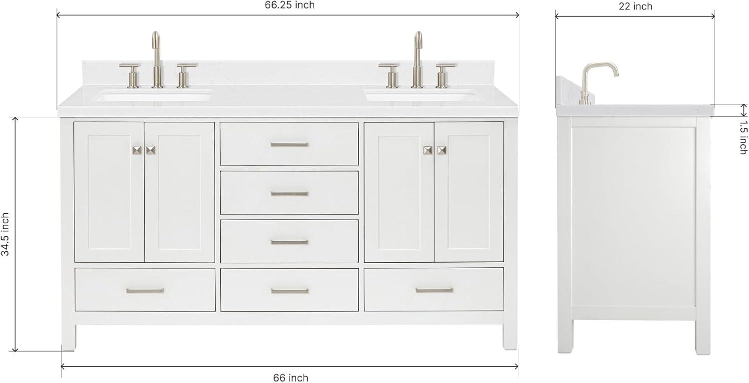Ariel A055swqovo Cambridge 55" Free Standing Single Basin Vanity Set - White
