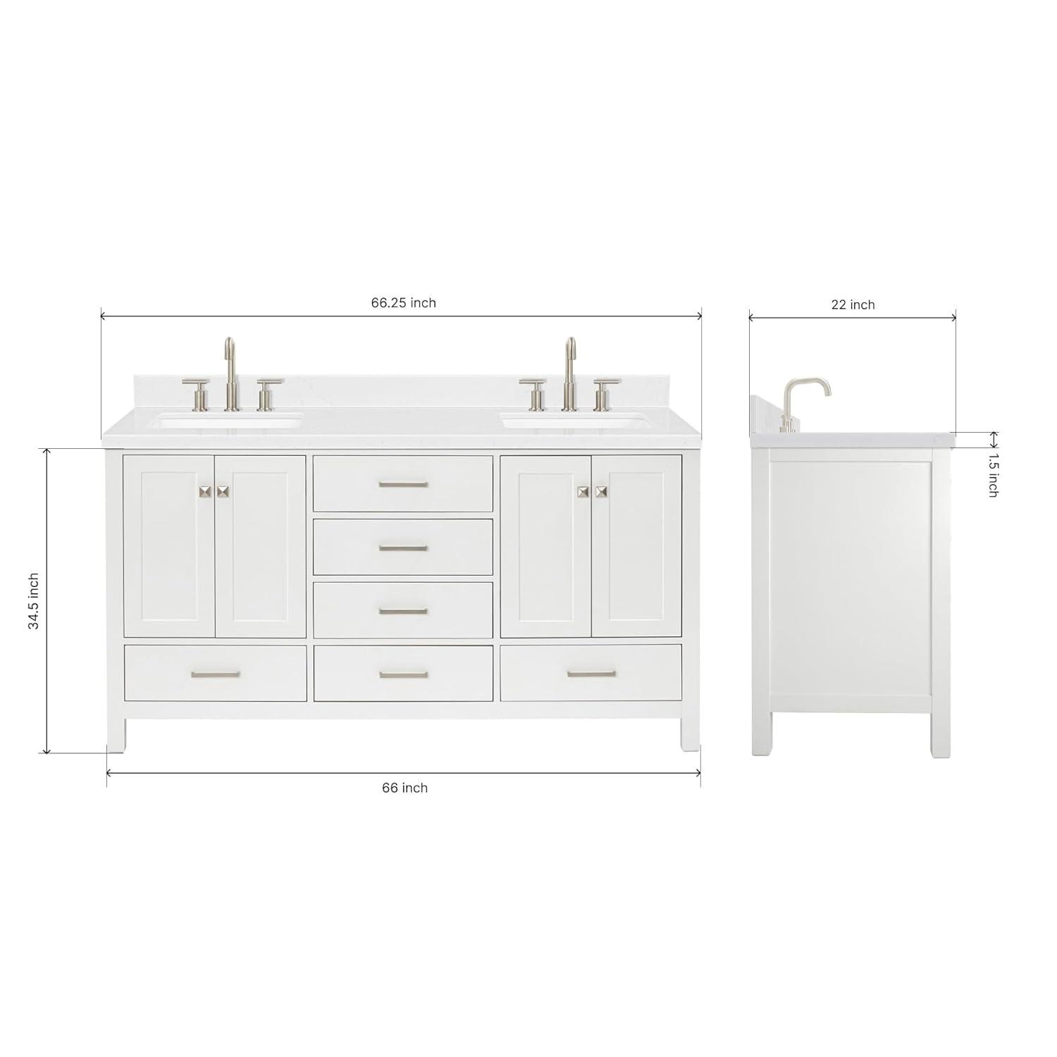 Ariel A055swqovo Cambridge 55" Free Standing Single Basin Vanity Set - White
