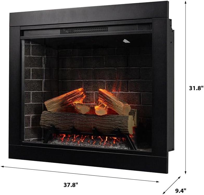 Uptown 33" Infrared Electric Fireplace Insert Heater with Trim Kit, Compatible with Alexa & Google, Remote Control
