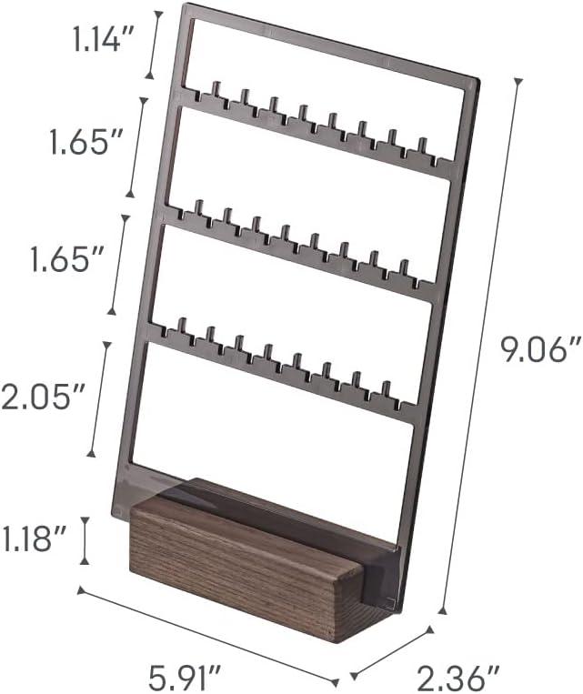 Slim Walnut Wood Jewelry Organizer for Women