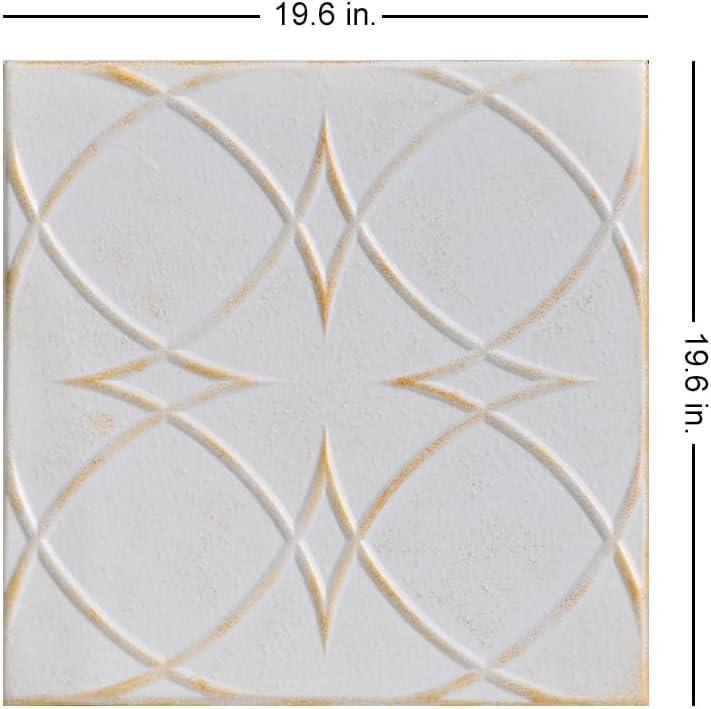 Circles and Stars 1.6 ft. x 1.6 ft. Polystyrene Glue-up Ceiling Tile (Set of 48)