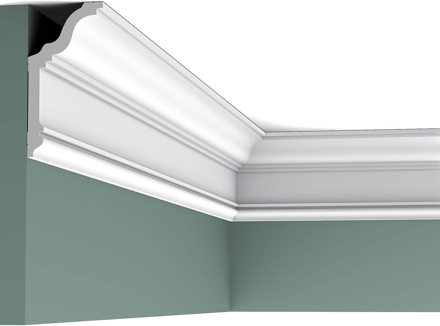 Primed White Polystyrene Crown Moulding 78-inch Length