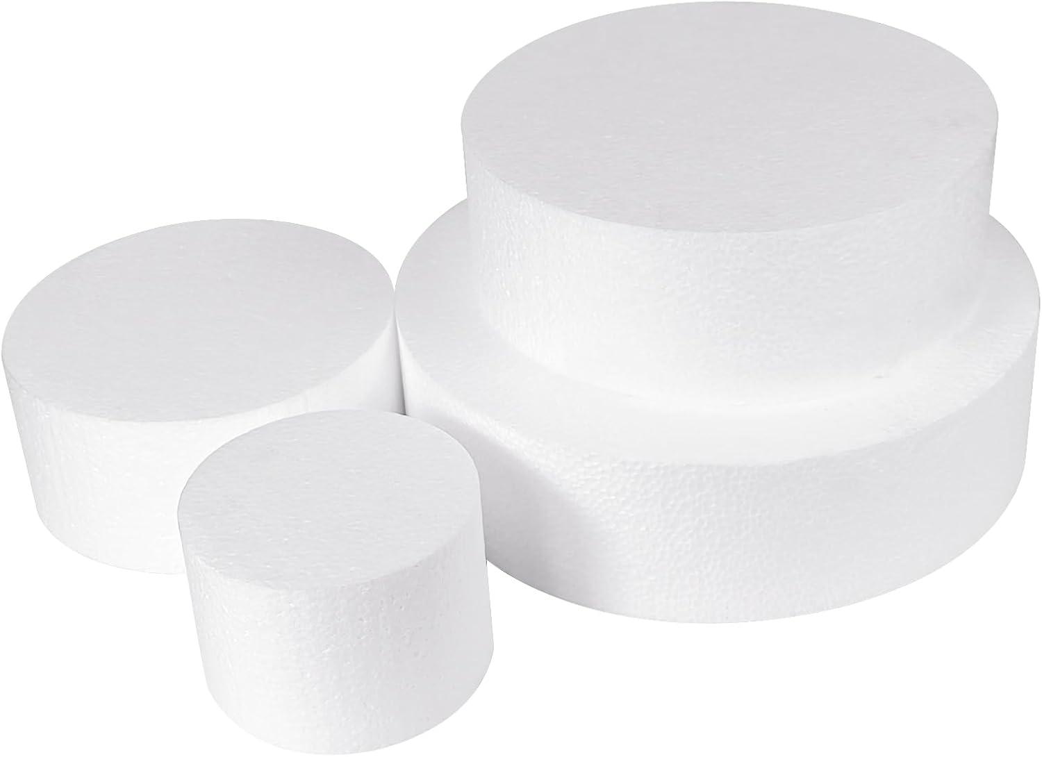 4 Pack Foam Cake Dummy for Decorating and Wedding Display,Sculpture,Modeling DIY Arts,Kids Class,Floral