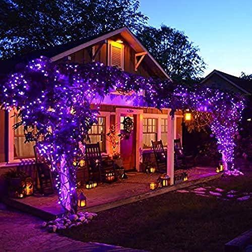 kemooie 500 LED Purple Christmas Lights, 164FT 8 Twinkle Modes Plug in Light, Waterproof Extra Long String Lights for Outdoor Indoor Tree Wedding Party Garden Halloween Christmas Decorations (Purple)