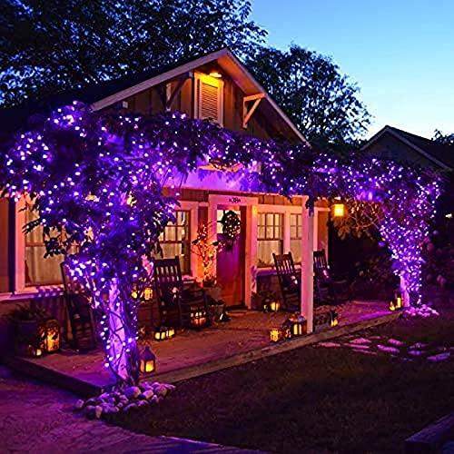 kemooie 500 LED Purple Christmas Lights, 164FT 8 Twinkle Modes Plug in Light, Waterproof Extra Long String Lights for Outdoor Indoor Tree Wedding Party Garden Halloween Christmas Decorations (Purple)