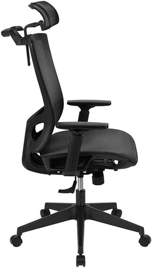 Flash Furniture Ergonomic Mesh Office Chair with Synchro-Tilt, Pivot Adjustable Headrest, Lumbar Support, Coat Hanger and Adjustable Arms