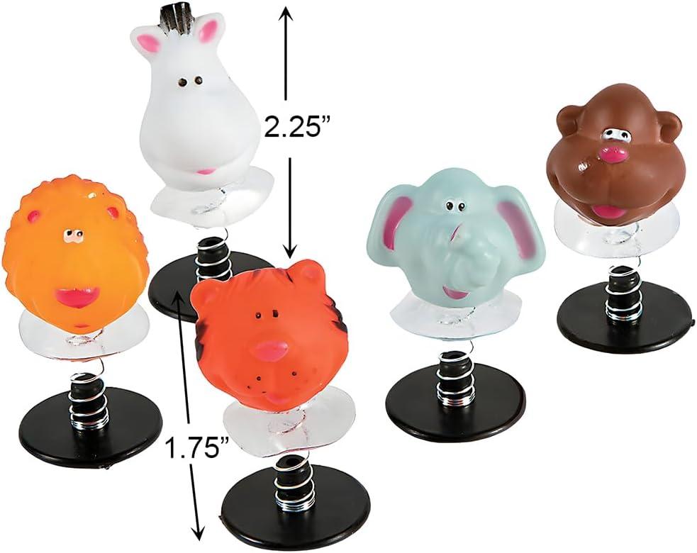 Colorful Vinyl Zoo Animal Pop-Up Toy Set