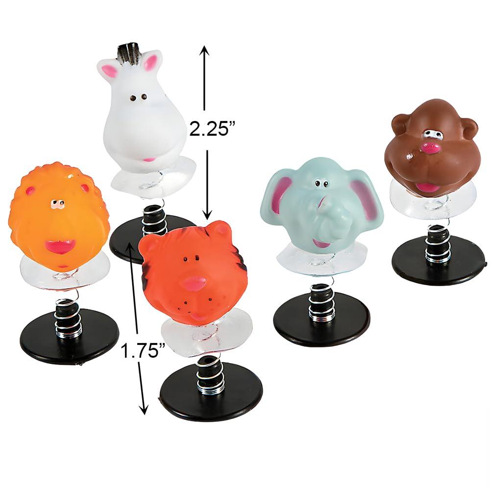 Colorful Vinyl Zoo Animal Pop-Up Toy Set