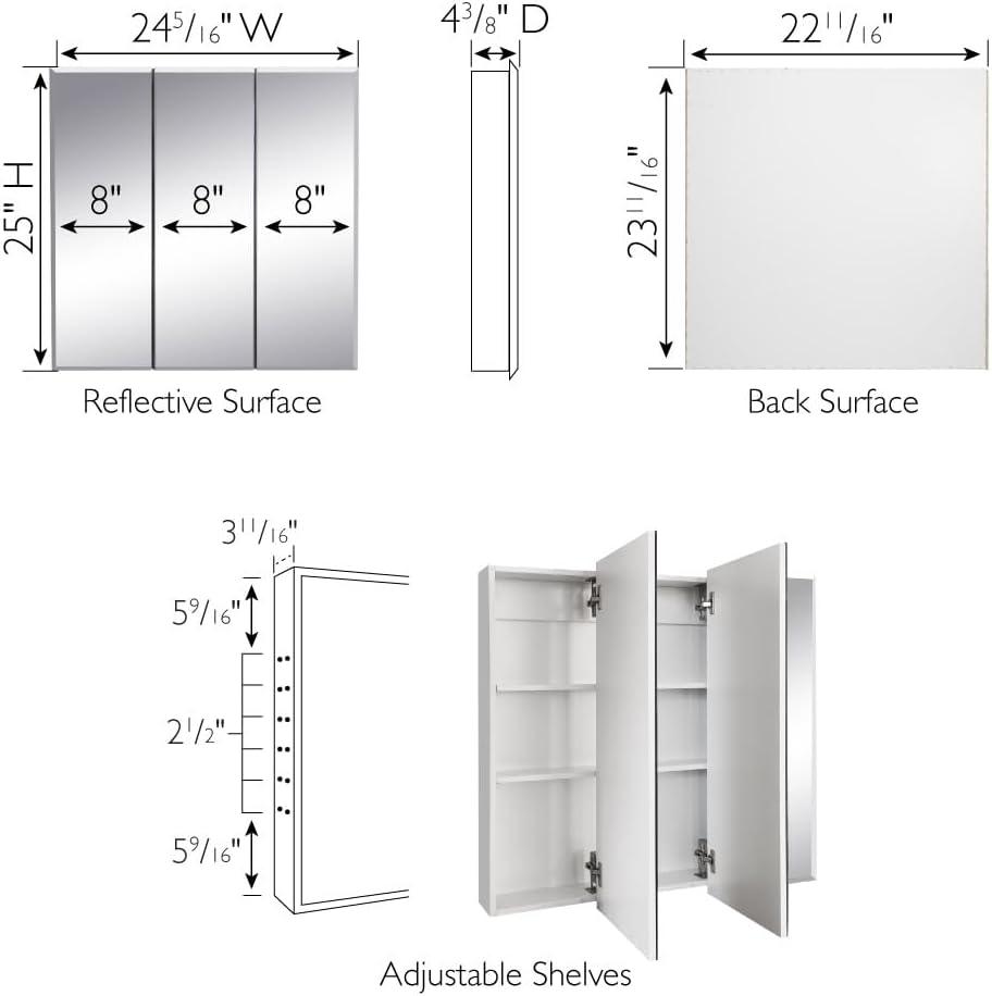 Cyprus 24-Inch Wood Medicine Cabinet Mirror in White