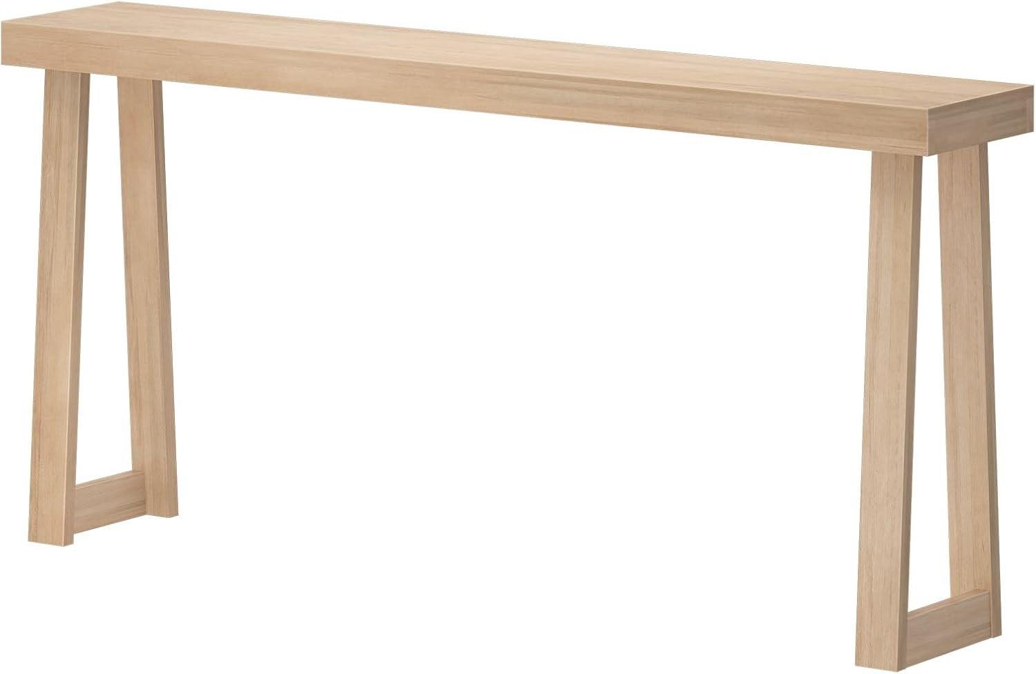 Plank+Beam Solid Wood 66" Console Table, Classic Entryway Table, Narrow Foyer Table
