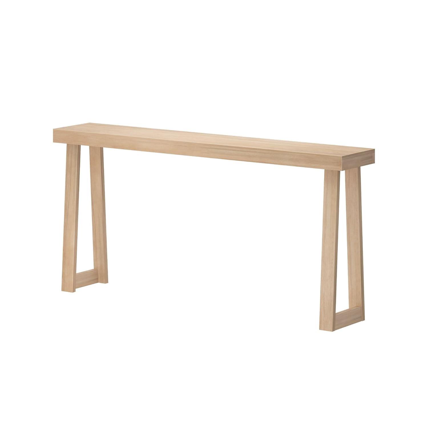 Plank+Beam Solid Wood 66" Console Table, Classic Entryway Table, Narrow Foyer Table