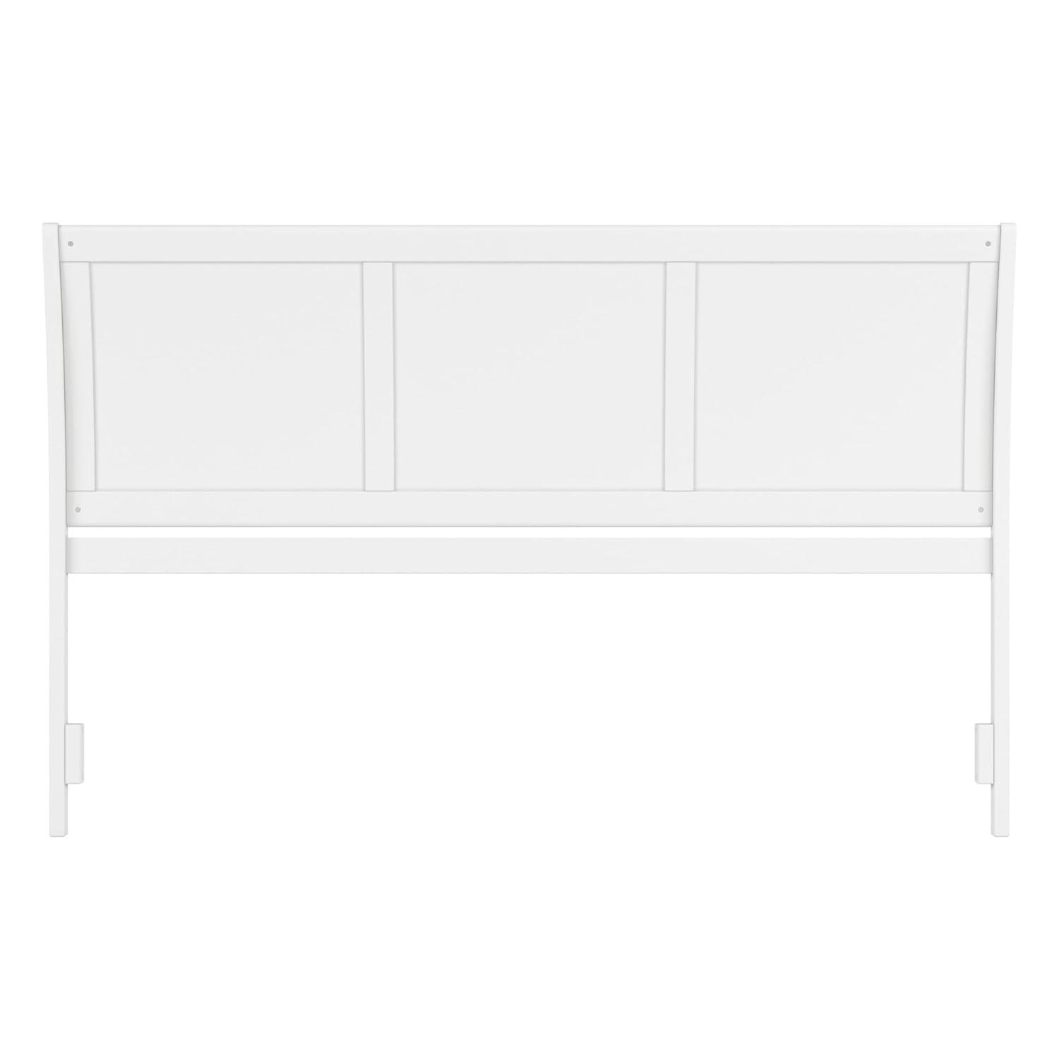 AFI Portland King Sleigh Solid Wood Panel Headboard with Attachable Charger, White
