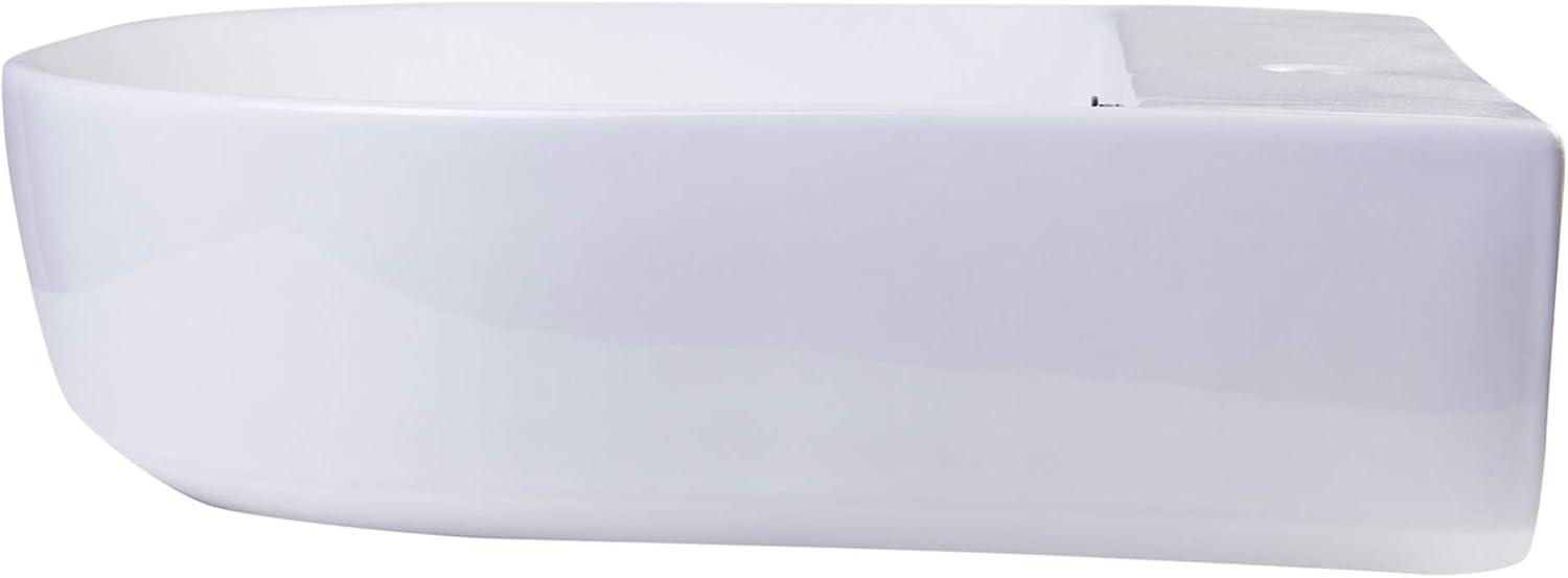 Alfi Brand 18.88'' White Porcelain U-Shaped Bathroom Sink with Overflow