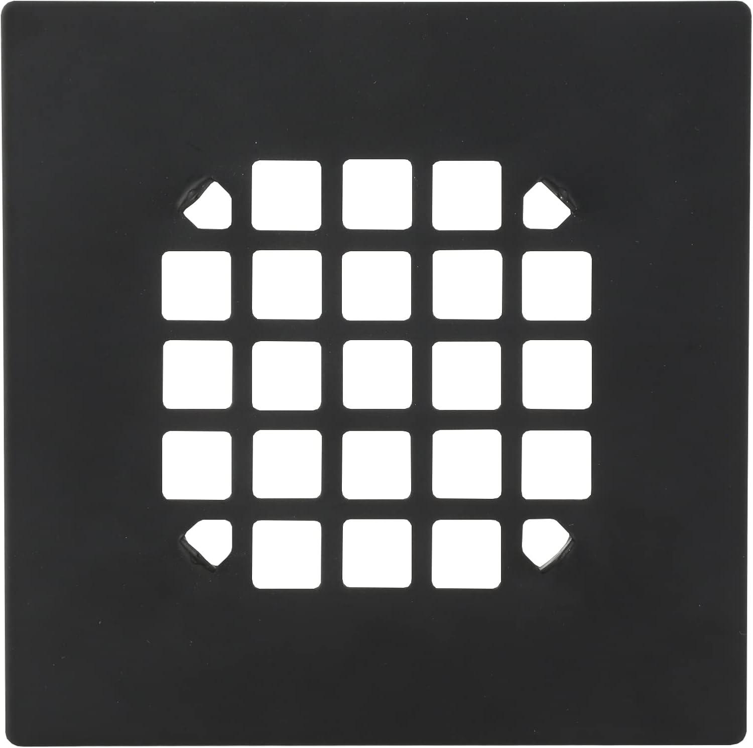 4.25 in. Square Stainless Steel Drain Cover, Matte Black
