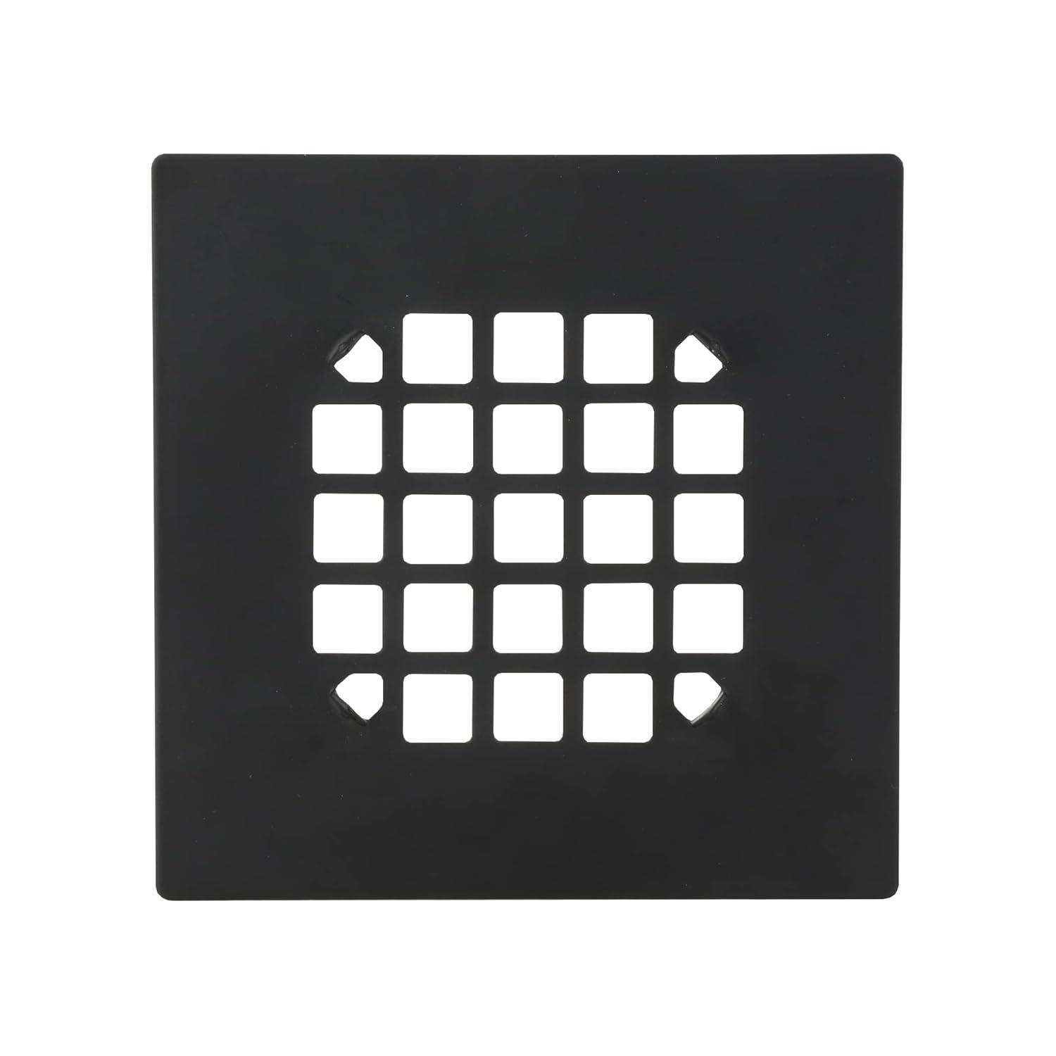 4.25 in. Square Stainless Steel Drain Cover, Matte Black