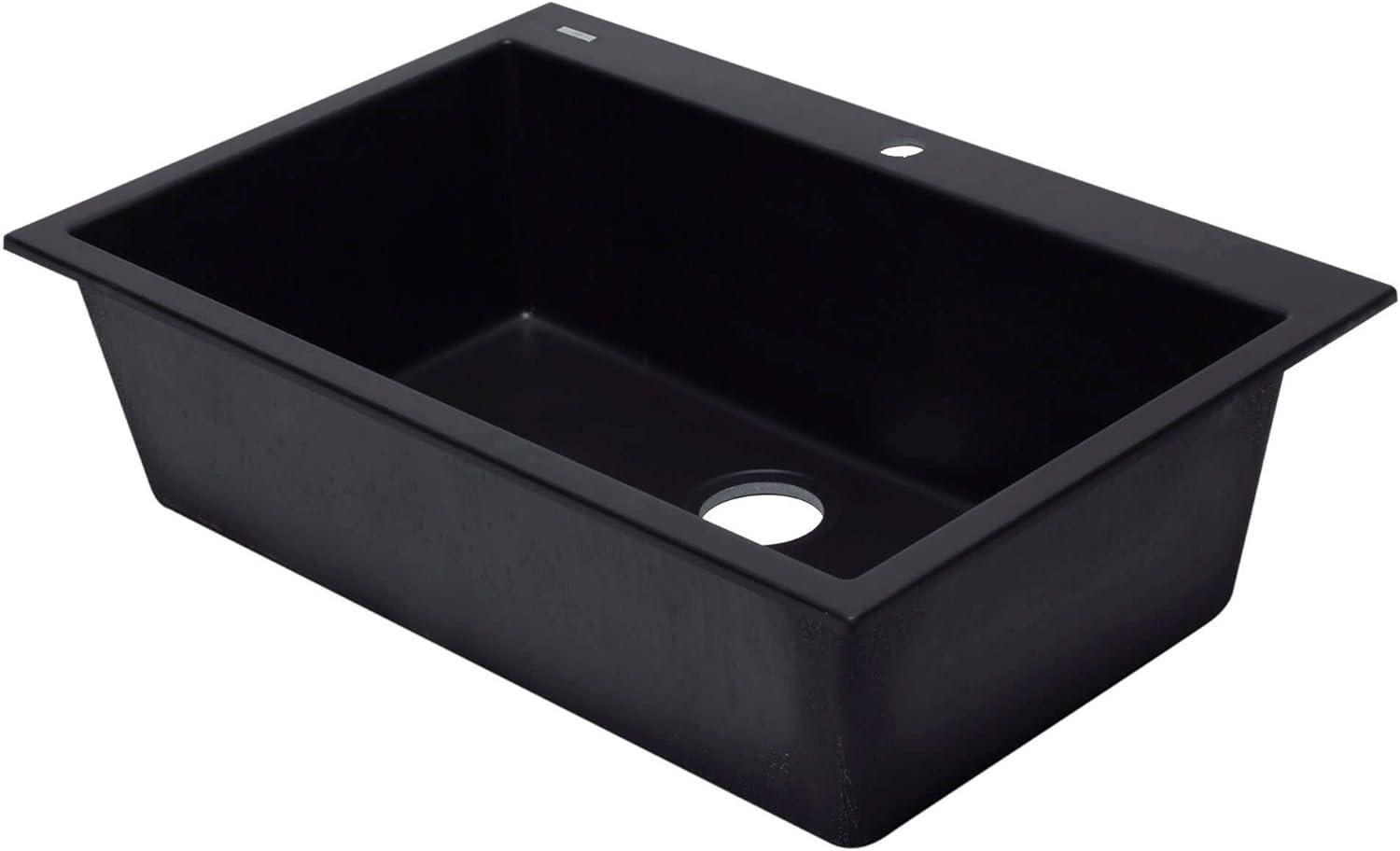 33'' L Drop-In Single Bowl Granite Kitchen Sink