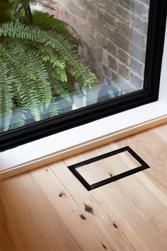 Fittes 6-in x 12-in 1-way Steel Matte Black Floor Register