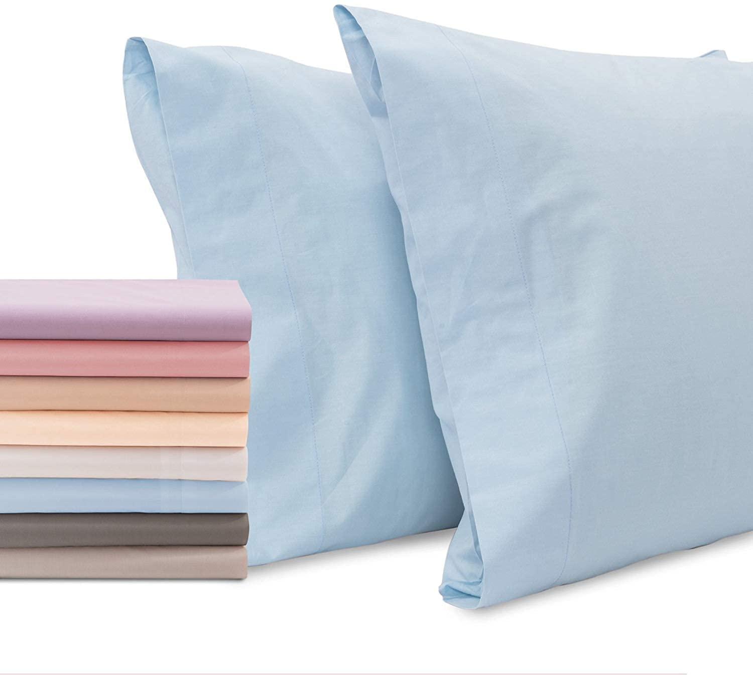 Superity Linen Queen Pillow Cases  - 2 Pack - 100% Premium Cotton - Open Enclosure - White