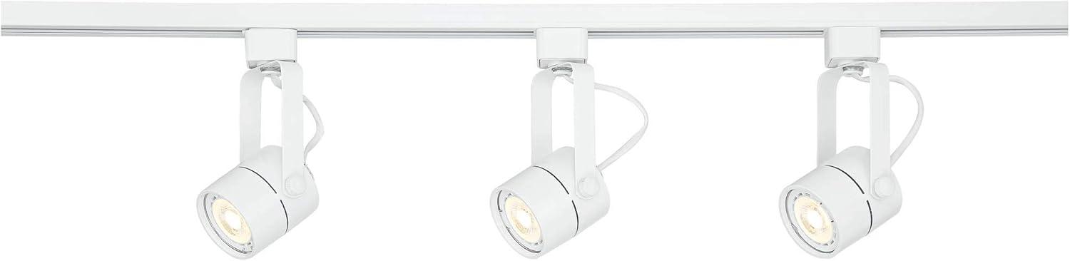 Pro Track Layna 3-Head LED Ceiling or Wall Track Light Fixture Kit Linear Bullet Spot Light GU10 Dimmable White Metal Modern Kitchen Bathroom 44" Wide