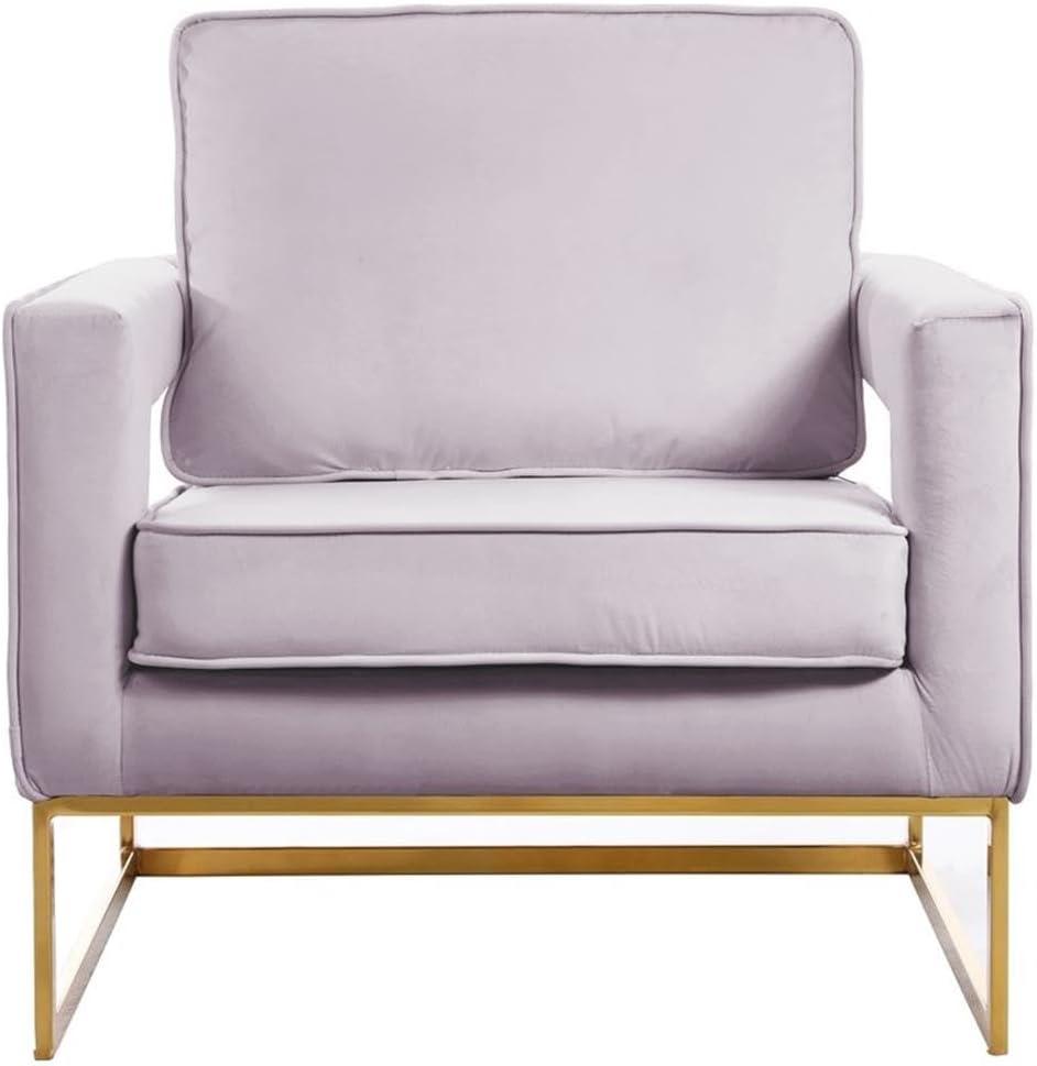 Meridian Furniture Noah Pink Velvet Accent Chair with Gold Iron Base