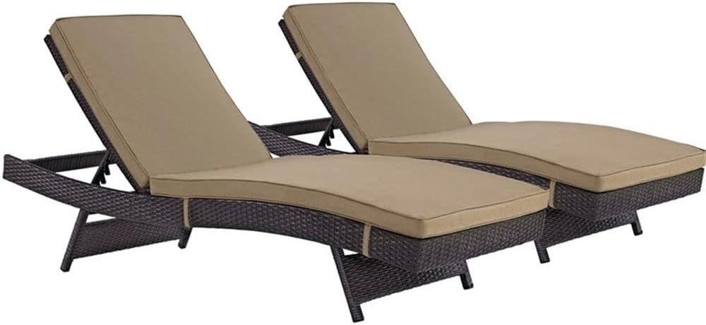 Gather Synthetic Rattan Weave Outdoor Chaise Lounges by Modway