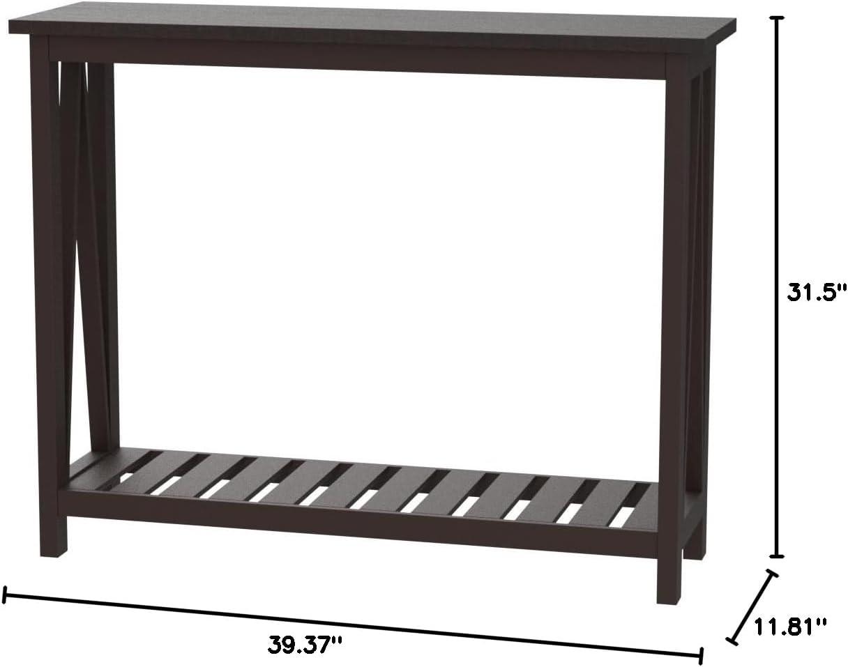 ChooChoo Farmhouse Console Table, Rustic Vintage Narrow Sofa Table for Entryway, Living Room, Hallway, 40 Espresso