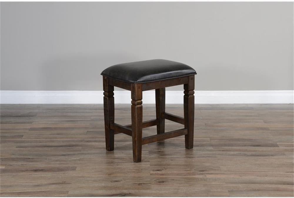 Sunny Designs Homestead 24" Transitional Wood Stool in Tobacco Leaf