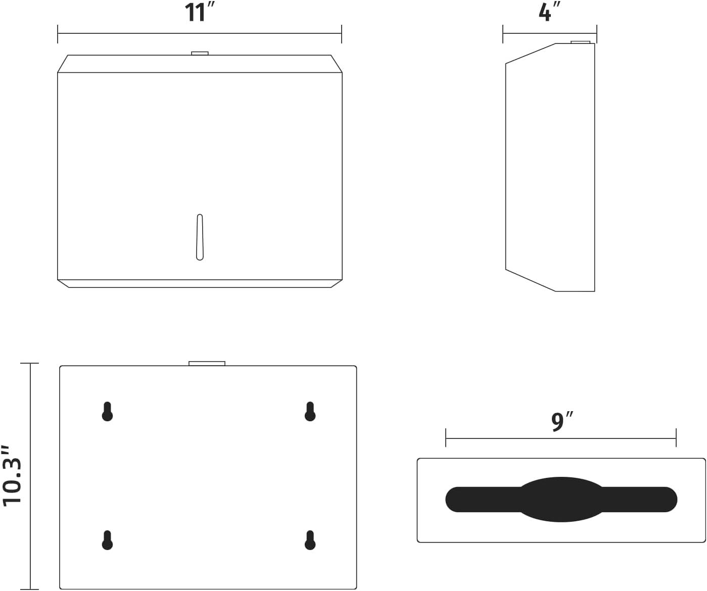 Paper Towel Dispenser Wall Mount Commercial, C Fold Multifold Hand Paper Towel Dispenser, Stainless Steel Tissue Holder