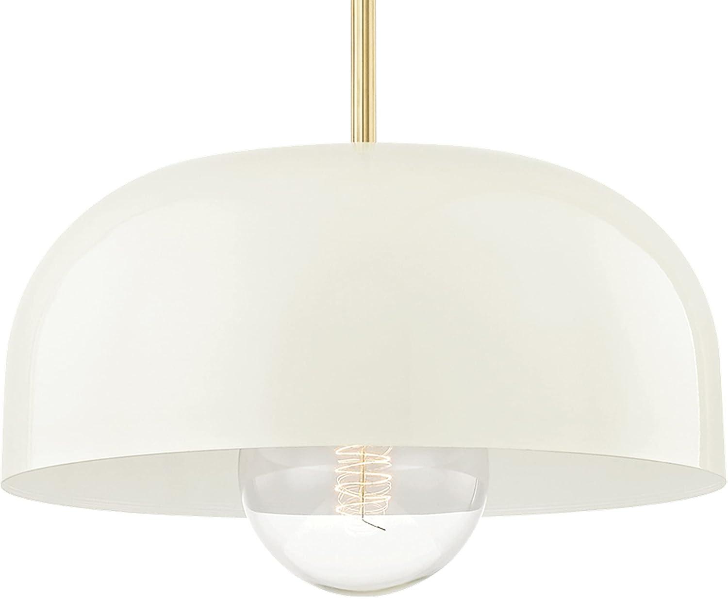 Dea Pendant Light - Aged Brass and Cream / Large