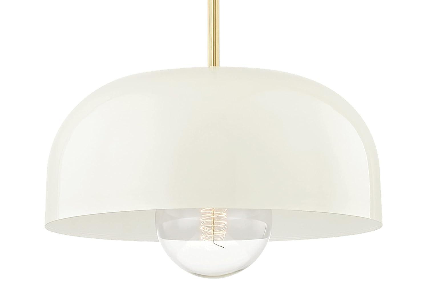 Dea Pendant Light - Aged Brass and Cream / Large