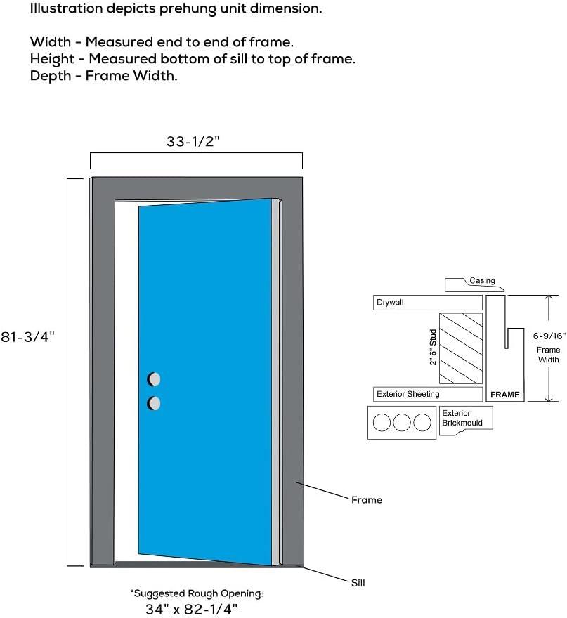 Primed White Composite 6-Panel Right-Hand Inswing Exterior Door