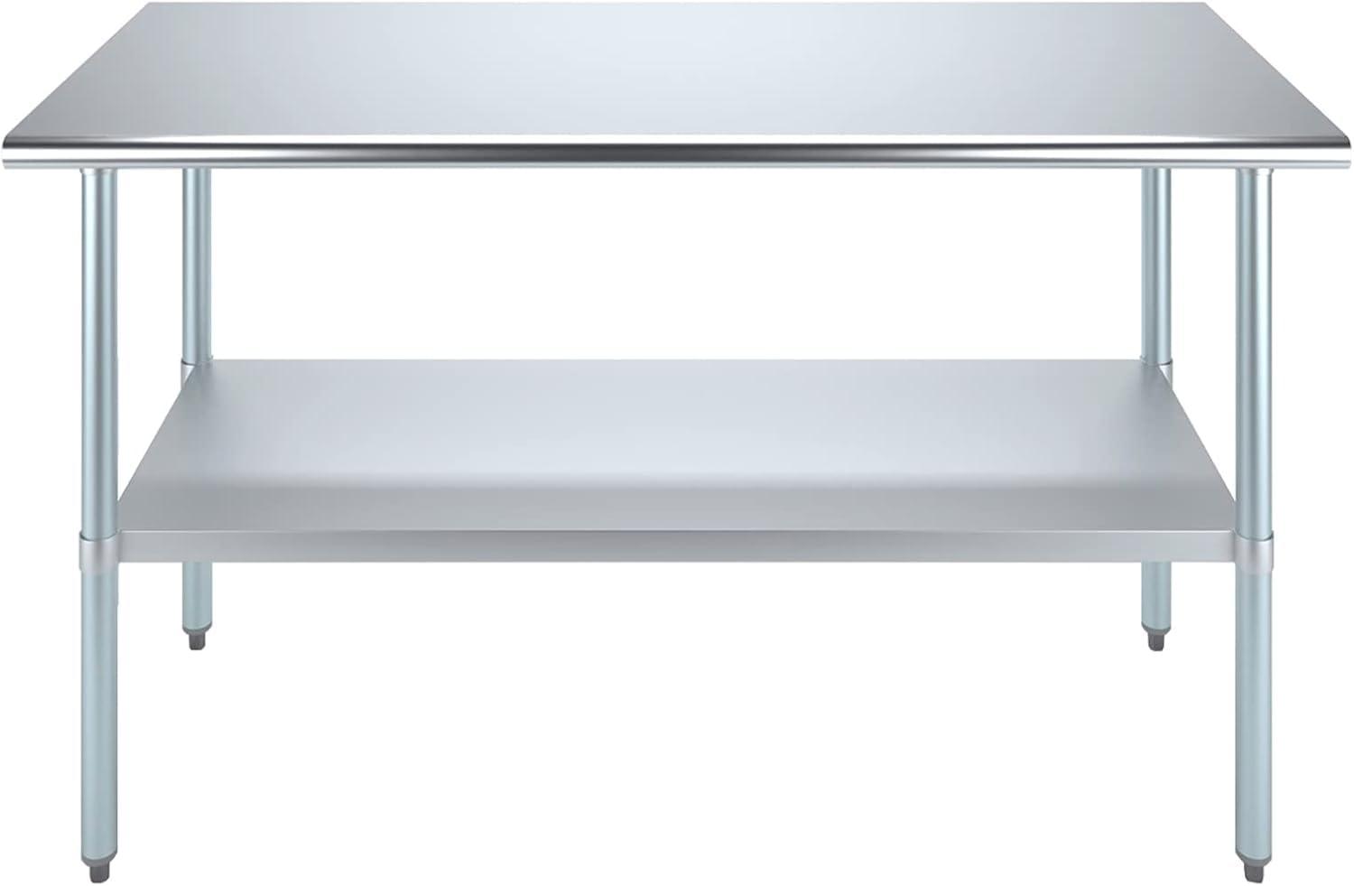 Heavy Duty Stainless Steel Prep Table with Galvanized Shelf and Legs