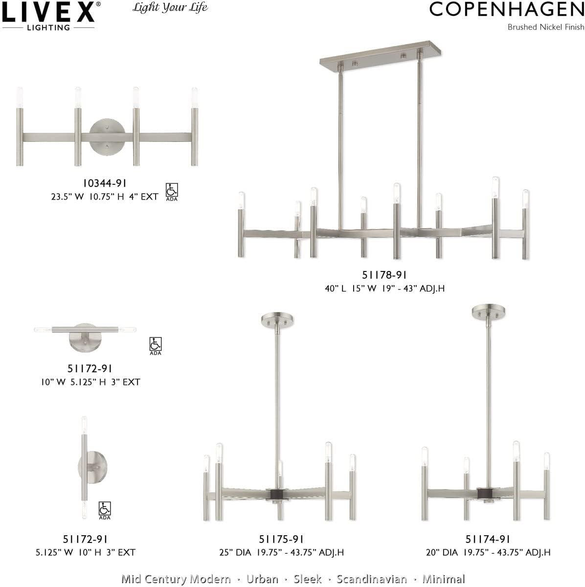 Livex Lighting - Copenhagen - 5 Light Chandelier In Mid Century Modern