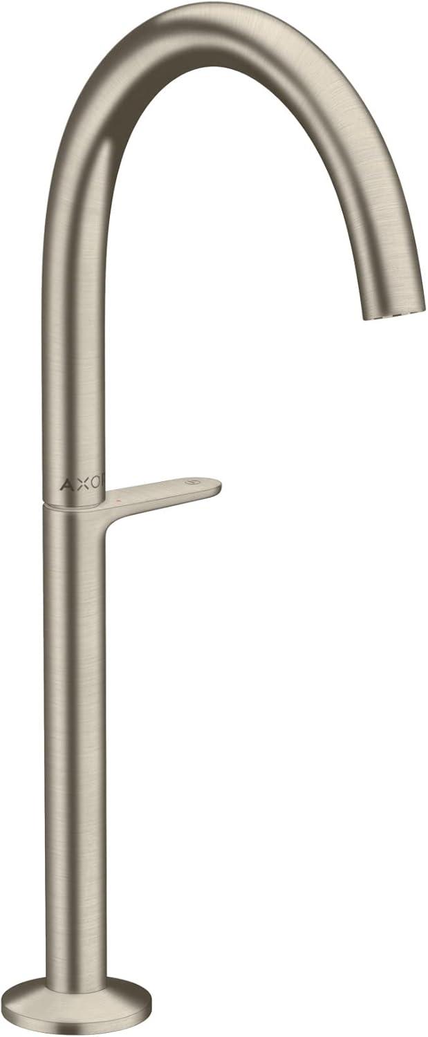AXOR ONE Modern 1-Handle -Hole 14-inch Tall Bathroom Sink Faucet in Brushed Nickel, 48030821