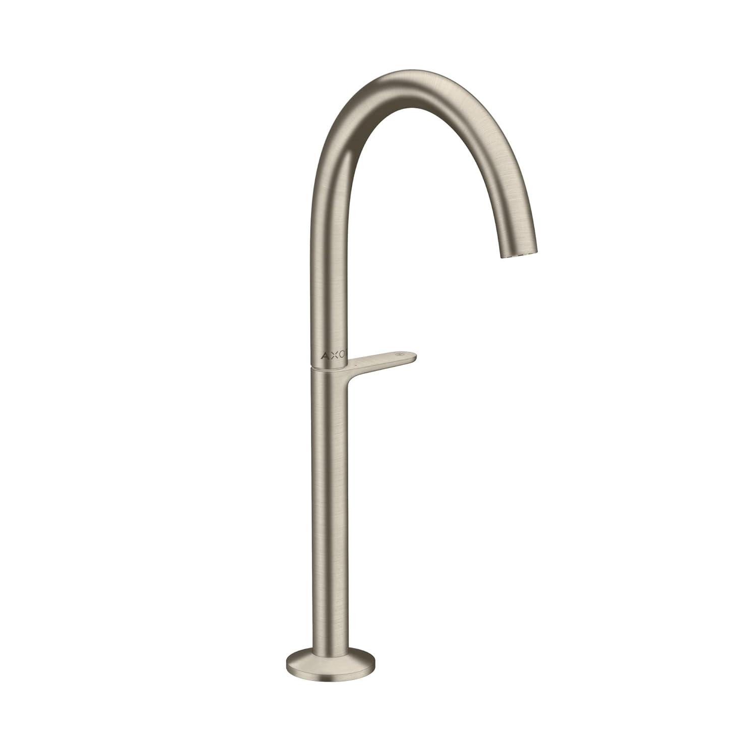 AXOR ONE Modern 1-Handle -Hole 14-inch Tall Bathroom Sink Faucet in Brushed Nickel, 48030821