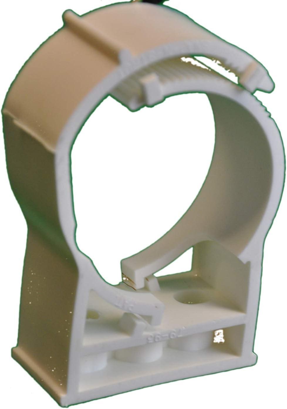SnapnStrut 101-115HSPP White 10pack White Surface Mount Polypropylene Pipe Hanger, American Made for 4 inch Pipe, one-Piece Hanger for Pipes, Cable, or Conduit.