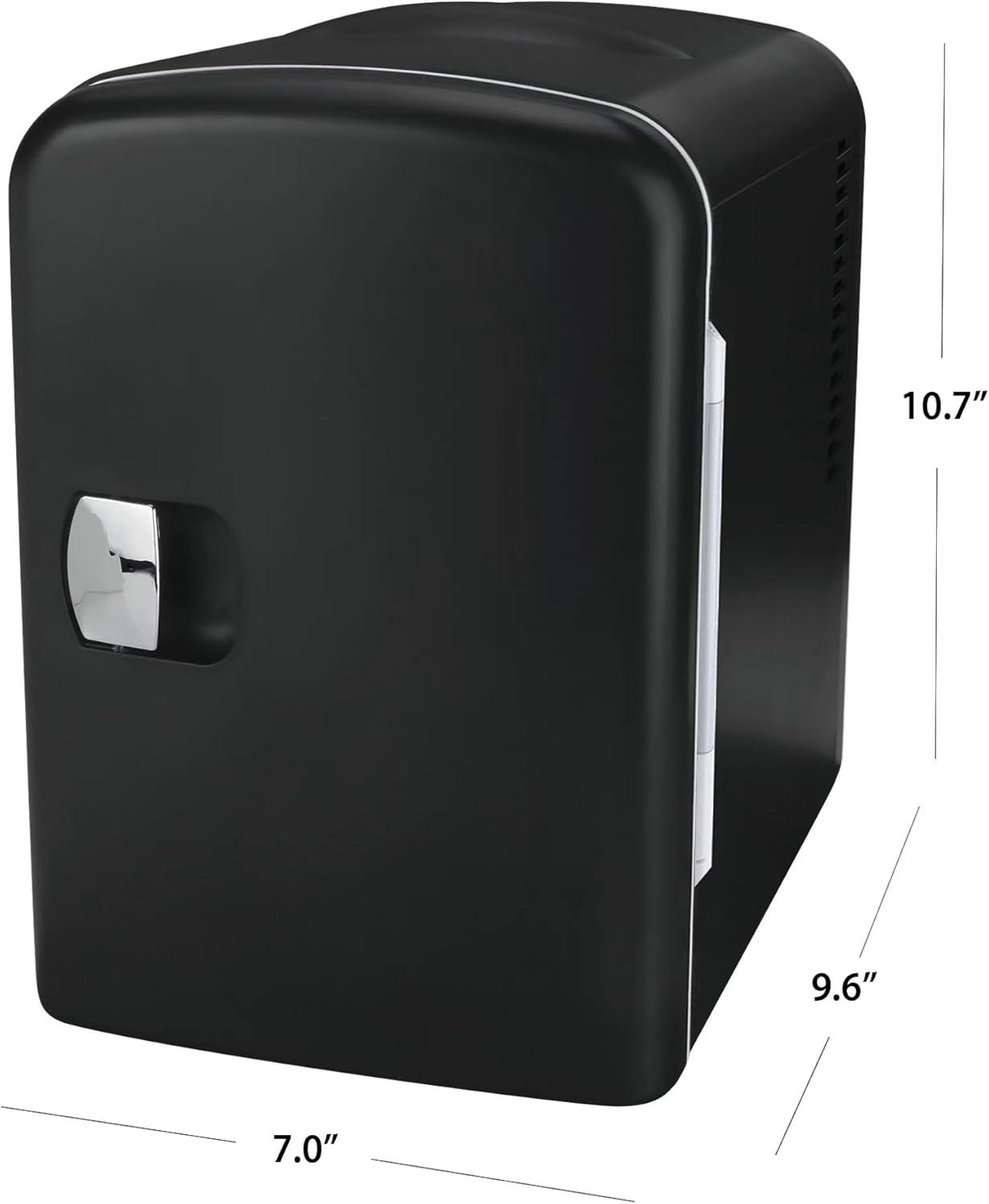 Compact Black Energy Star Portable Mini Fridge with Removable Shelf