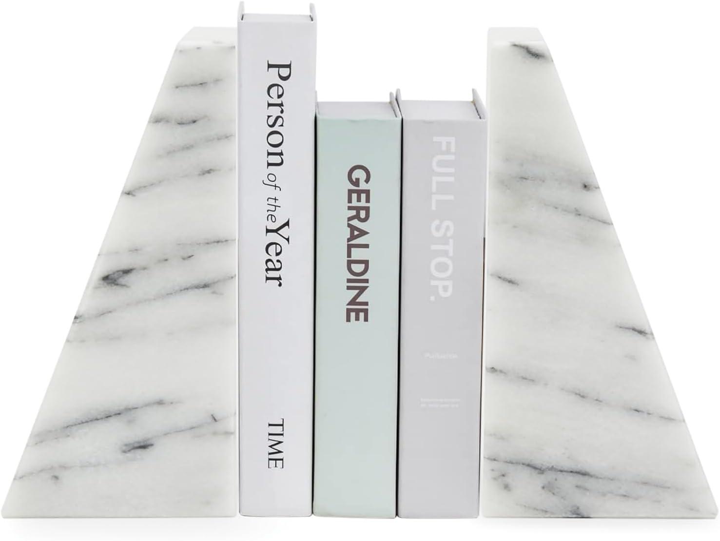 Triangular 100% Natural Polished Marble Bookends