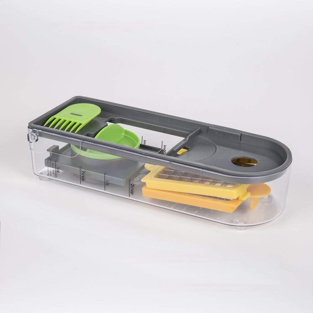 Prepworks Veggie Chopper Dicer and Spiralizer: Manual Food Chopper with Container, 3 Blades, Dishwasher-Safe